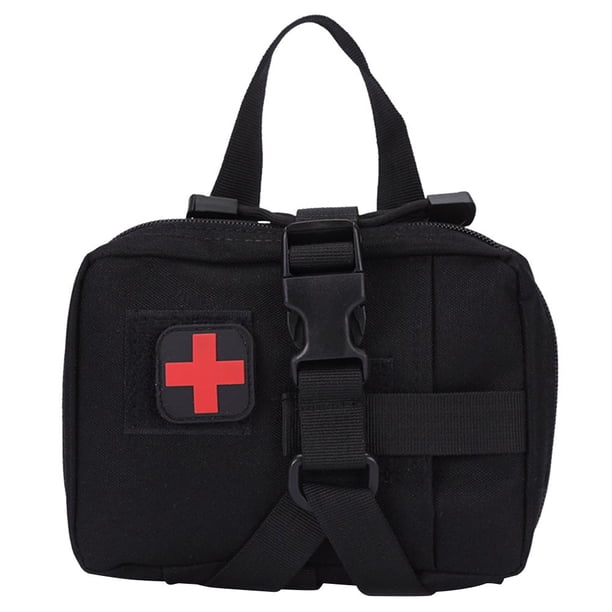Kits de primeros auxilios de nailon 100D, bolsa médica, herramienta de emergencia para exteriores, bolsa EDC (negro)