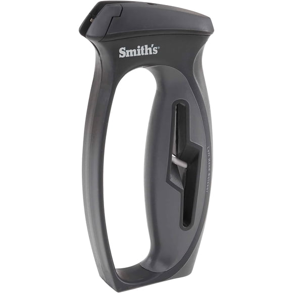 Smith’s 50000 V-Slot Knife & Scissor Sharpener – Straight Blade Sharpening - Large Scissors & Shear Sharpening Slots – Kitchen Tool - Soft Grip Handle – Comfortable Grip