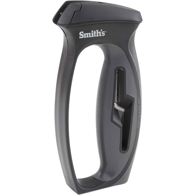 Smith’s 50000 V-Slot Knife & Scissor Sharpener – Straight Blade Sharpening - Large Scissors & Shear Sharpening Slots – Kitchen Tool - Soft Grip Handle – Comfortable Grip