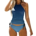 thumbnail image 1 of Kcodviy Women's Swimwear Tankini 2 Swimsuit Top Size Small Piece Normal Swimsuit Backless Swimsuit for Juniors 2 Piece Printing Adjustable Print Color Padded Strap Bathing Suits Vacation Beach Wear, 1 of 4