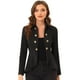 thumbnail image 1 of Chaqueta gótica informal con dobladillo con volante alto y bajo con frente abierto y cuello doblado para mujer Negro S, 1 of 5