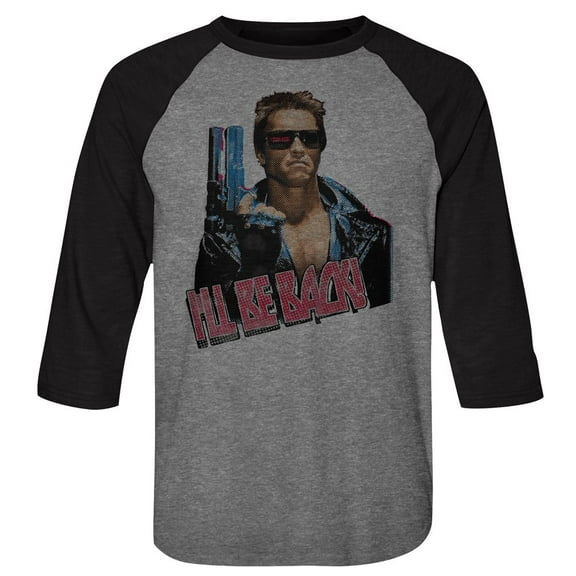 Terminator I'll Be Back Gray Adult 3/4 Sleeve Raglan T-Shirt