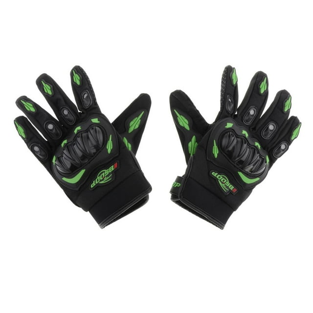 Almencla Full Finger Gloves Racing Protection Imperméable à l'Eau Chaud Thermique Hiver Moto Vert M