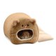 thumbnail image 1 of Jaula colgante cálida de invierno para ratas y hámsteres, bonita casa de oso con tapete de cama para pequeños animales peludos, marrón, marrón, 1 of 5