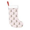 thumbnail image 2 of Daiia Heart Cat Print Christmas Stocking，18"Large Knitted Xmas Stocking for Kids, Family Stocking for Fireplace Christmas Holiday Party Decoration, 2 of 7
