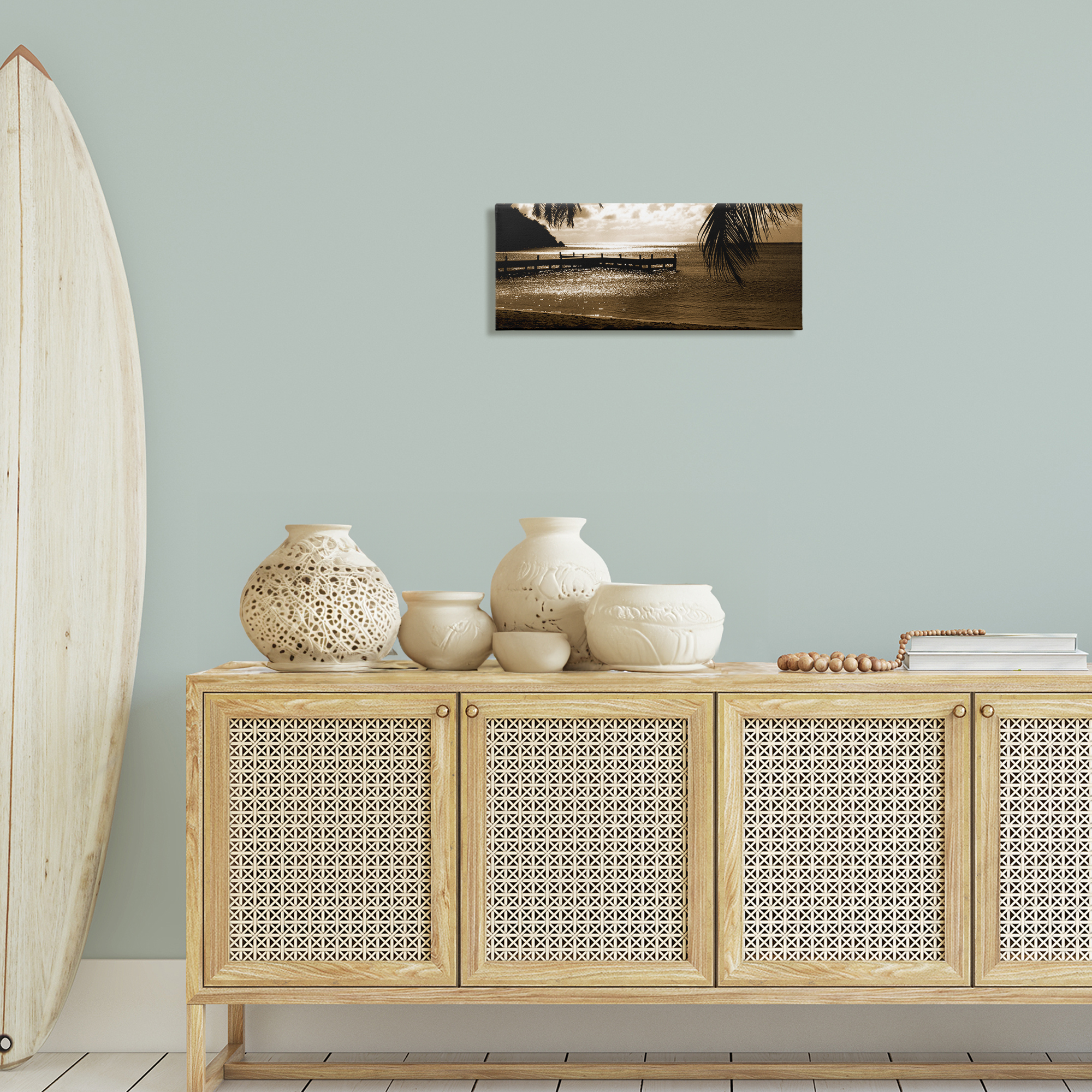 Stupell Industries Wooden Jetty Dock Landscape & Nature Photography Wrapped Canvas Art Print Wall Art, 24 x 10