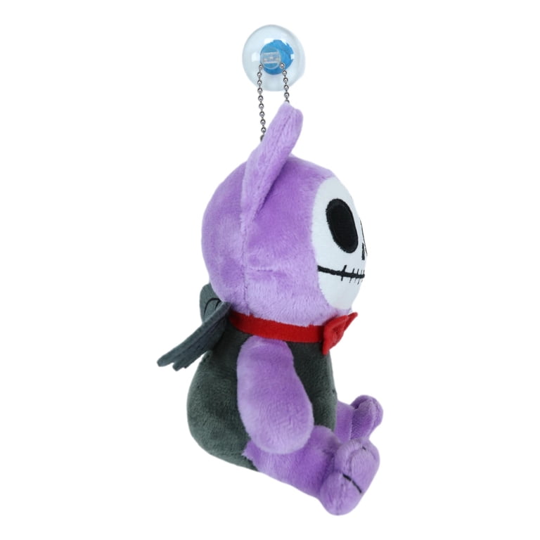 Ebros SM Furry Bones Purple Flappy The Bat W/ Red Tie Voodoo