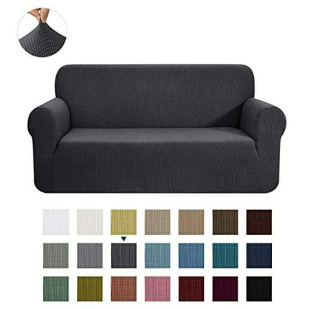 CHUN YI 1-Piece Jacquard High Stretch Sofa Slipcover, Polyester and Spandex 3 Seater Cushion Couch Cover Coat Slipcover, Furniture Protector Cover for Sofa and Couch (Sofa, Gray)