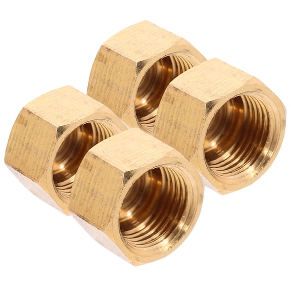 BESTOYARD Copper Flare Caps Golden Water Tube Fittings Easy Installation 4Pcs