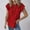 Red, variant on Olyvenn Womens Eyelet Tops Dressy Casual Ruffle Cap Sleeve Button V Neck Blouses Business Work Shirts Tee Summer Outfits Black S