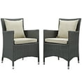 thumbnail image 1 of Modern Contemporary Urban Design Outdoor Patio Balcony Dining Chair ( Set of Two), Beige, Rattan, 1 of 5