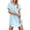 Blue, variant on JFHHQ Ballroom Dance Dress Women's Summer Casual Long Button Down Shirt Dress Short Sleeve Beach Cover Up Blouse Tunic M Black