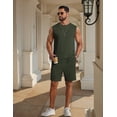 thumbnail image 3 of COOFANDY Casual Short Sets Men' 2 Piece Outfits Sleeveless T-Shirt and Shorts Set Summer Lightweight Knit Set, 3 of 6