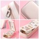 thumbnail image 3 of Joyero Color Caramelo Rectangular Durable Cuero PU Elegante Estuche de Joyería Ampliamente Utilizado para Anillos Pendientes Collar Rosa, 3 of 5