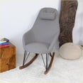 thumbnail image 3 of Rocking Chair for Living Room, Bedroom, Nursery | Mid-Century Modern | Linen, Solid Wood, 3 of 6