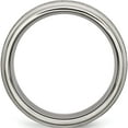 thumbnail image 2 of Titanium Brushed Center 8mm Ridged Edge Band (Size 13) Made In China tb43-13, 2 of 5
