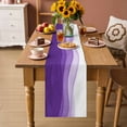 thumbnail image 2 of Purple Waves Table Runner - 70 Inch Long Ombre Abstract Art Gradient Modern Cotton and Linen Blended Dress Scarves Farmhouse Table Runner for Kitchen Dining, Coffee Table, 13" x 70", 2 of 8