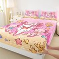 thumbnail image 4 of Manfei Underwater Friends Bed Sheets,Cute Axolotl Full Size Sheets For Girls,Pink,4 Pieces,1 Flat Sheet,1 Fitted Sheet and 2 Pillowcases, 4 of 7
