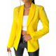thumbnail image 2 of Blazer de Negocios para Mujer, Chaqueta de Traje de Larga con Abertura Frontal, Abrigo con Botones de Diamantes de Imitación, Ropa de Oficina Amarillo M, 2 of 8