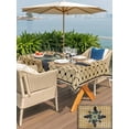 thumbnail image 5 of Outdoor Tablecloth with Umbrella Hole for Patio/Picnic/Party/Camping, Vintage Geometric Waterproof Table Cloth Rectangle Table Cover Washable, Green Brown Abstract Plaid Checkered (54"x 80"), 5 of 8