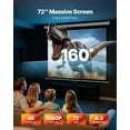 thumbnail image 2 of VEVOR Manual Projector Screen, 72 inch 4:3 4K 1080 HD Retractable Pull Down Projector Screen, Wall Mounted Movie Projection with Pull Rope, Portable Display Projectoin for Family Home Office Theater, 2 of 9