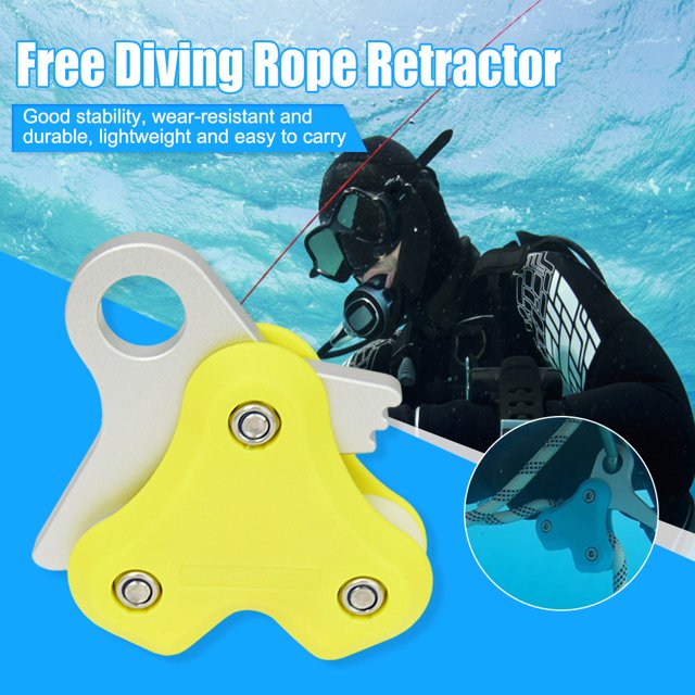 Retractor De Cuerda De Buceo Dispositivo de buceo universal 250 kg Carga máxima Polea de buceo Equipo de buceo (Amarillo)