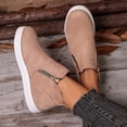 thumbnail image 5 of Willtoo Women's Faux Suede Ankle Boots, Round Toe Side Zip High Top Sneakers with Chunky Sole, Casual Non-Slip Walking Footwear, 5 of 6
