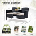 thumbnail image 7 of Vineego Outdoor Patio Loveseat Black Wicker 2-Seat Patio Conversation Set with Cushions & Center Storage Table，Beige, 7 of 7