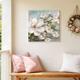 thumbnail image 5 of Canvas Wall Art Magnolia Farmhouse Canvas Art Print White Floral Vintage Pastoral Botanical Pictures Wall Decor for Living Room Bedroom Artwork Decorations Stretched Framed Ready to Hang 8"x8", 5 of 9