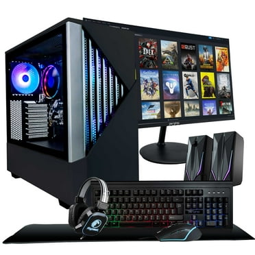 Periphio Reaper Gaming PC Computer - AMD Ryzen 5 5600G | Radeon Vega 7 Graphics | 1TB Solid State (SSD) | 16GB DDR4 RAM | Windows 11 | RGB Battlestation Gaming Bundle