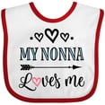 thumbnail image 3 of Inktastic My Nonna Loves Me Girls Girls Baby Bib, 3 of 4
