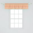 thumbnail image 2 of Ambesonne Kente Pattern Window Valance, Zigzags and Birds, 54" X 12", Orange Beige and White, 2 of 3