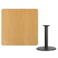 thumbnail image 3 of Flash Furniture 42'' Square Natural Laminate Table Top with 24'' Round Table Height Base, 3 of 3