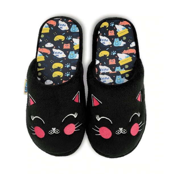 Pantufla Gato Negro Perezozaz Gato Negro Confort Bodega Aurrera