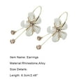 thumbnail image 7 of UDIYO 1 Pair Women Petal Flower Shape Rhinestone Inlaid Alloy Dangle Earrings for Wedding Party, 7 of 7
