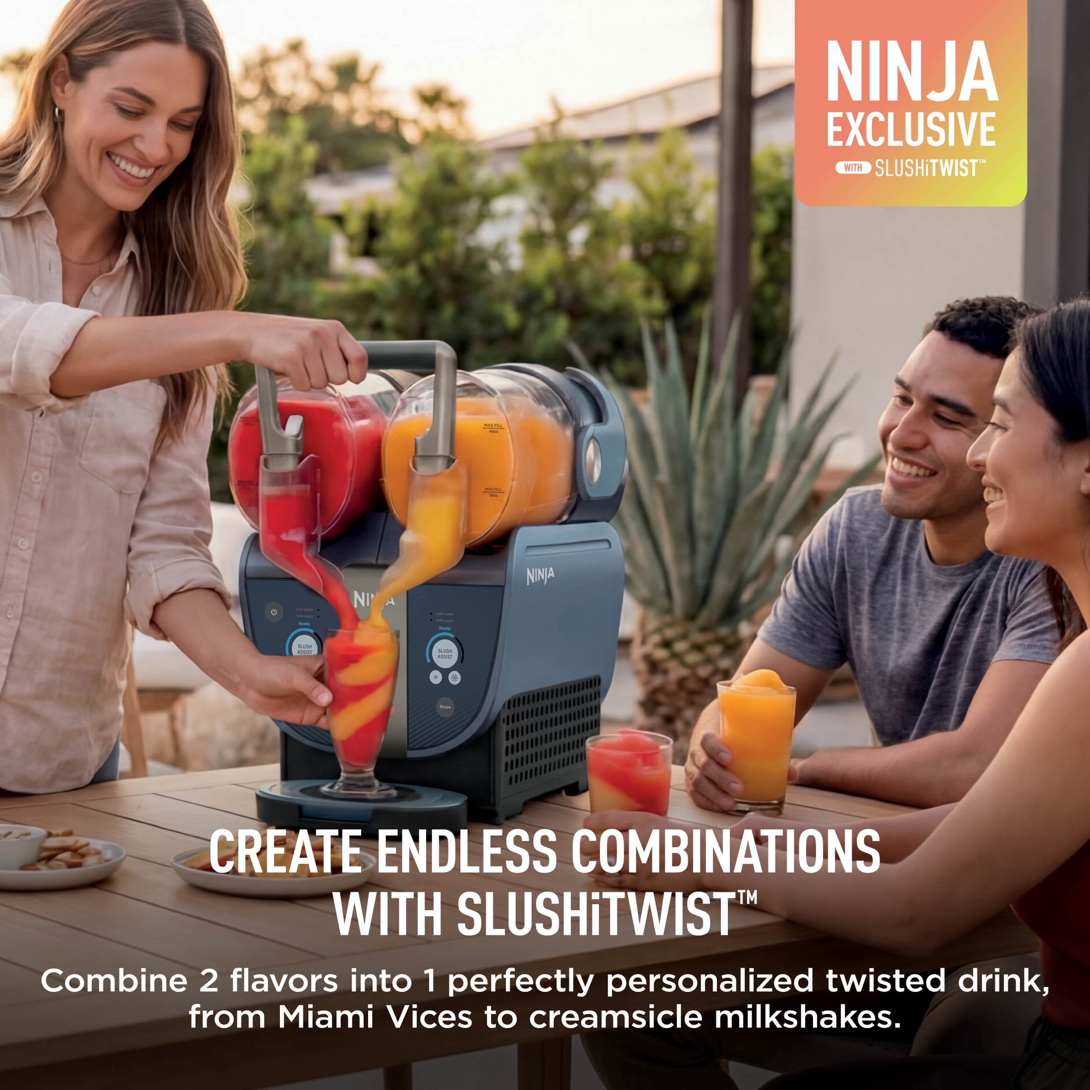 Ninja SLUSHi Twist Frozen Drink Machine, with Dual SlushAssist Technology, 10-Servings at Once, (2) 72-oz Vessels, FS701BL Blue