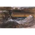 thumbnail image 2 of Théodore Géricault 14x11 Black Ornate Wood Framed Double Matted Museum Art Print Titled: Sailboat on a Raging Sea (About 1818-1819), 2 of 5