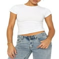 thumbnail image 1 of MesaSe T-Shirt Court Basique à Manches Courtes pour Femmes, Coupe Ajustée, Noir G, 1 of 7