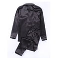 thumbnail image 4 of Pijama de seda para mujer Conjunto de pijama para dormir Ropa de dormir Ropa de casa(Negro-XL) Nituyy Pijama-GL715-FN31299A4, 4 of 6