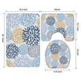 thumbnail image 3 of Blue Floral and Petal Pattern Bathroom Rugs Sets 3 Piece,Toilet Cover Set,Absorbent Non Slip Bathroom Mats Sets with U-Shaped Contour Rug Toilet Rug Set, 3 of 5