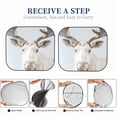 thumbnail image 4 of Lsque White Reindeer Portrait 2 PCS Windshield Sun Shade | CarFoldable Window Covers | Car Accessories Reflect UV for Universal Cars SUV Truck | Medium, 4 of 7