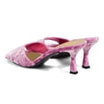 thumbnail image 4 of XYD Women Comfy Open Square Toe Slip On Mules Kitten Low Heel Backless Slides Sandals Daily Walking Dress Shoes Size 14 Deep Pink, 4 of 4