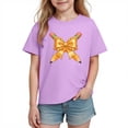 thumbnail image 6 of Piuwrlz Short Shirts Sleeve Kids Girls Graphic T-Shirts Cotton Pullover Purple Size 9 Years, 6 of 10