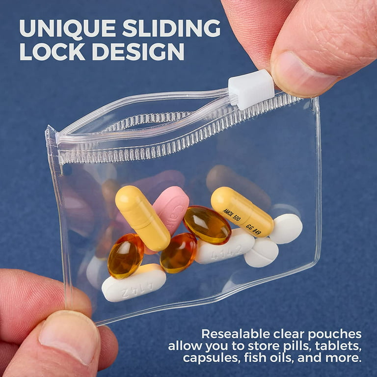 35Pcs Portable Pill Pouches for Medicine Travel, Reusable Tiny