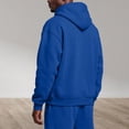 thumbnail image 3 of Qwertyu Big and Tall Hoodies for Men Crew Neck Long Sleeve Quarter Zip Up Sweatshirt Fall Winter Casual Loose Pullover Hoodies with Pockets Royal Blue 3XL, 3 of 3
