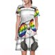 thumbnail image 1 of Balery Panda with Sun glasses Vestidos sueltos de manga corta para mujer, vestidos de verano 2025, vestidos casuales de corte A con vuelo., 1 of 6