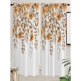 thumbnail image 5 of Brown Floral Living Room Curtains 2 Panel, Farmhouse Spring Flowers Leaves Cafe Window Treatment, Extra Long Farmhouse Bedroom Bathroom Kitchen Curtains Drapes 104"x72", 5 of 6