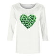 thumbnail image 4 of Mceream St Patricks Day Shirt Women - Irish Shamrock Tunic Tops Casual Holiday 3/4 Sleeve Shirt Crewneck Plus Size Tunic Blouses Dressy Casual clothes White XXXXXL, 4 of 5