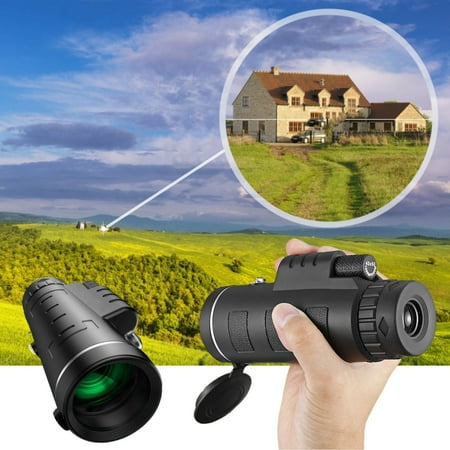 40X60 HD Telescope Monocular Night Powerful Binoculars With Smartphone Hunting Camping New Release Vsgery Black