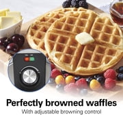 Hamilton Beach Belgian Waffle Maker with Nonstick Plates, Waffle Iron with Compact Storage, Stainless Steel